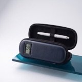 PU leather pen case with built-in thermometer — laboratory equipment